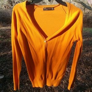 ZARA Mustard Yellow button up classic cardigan